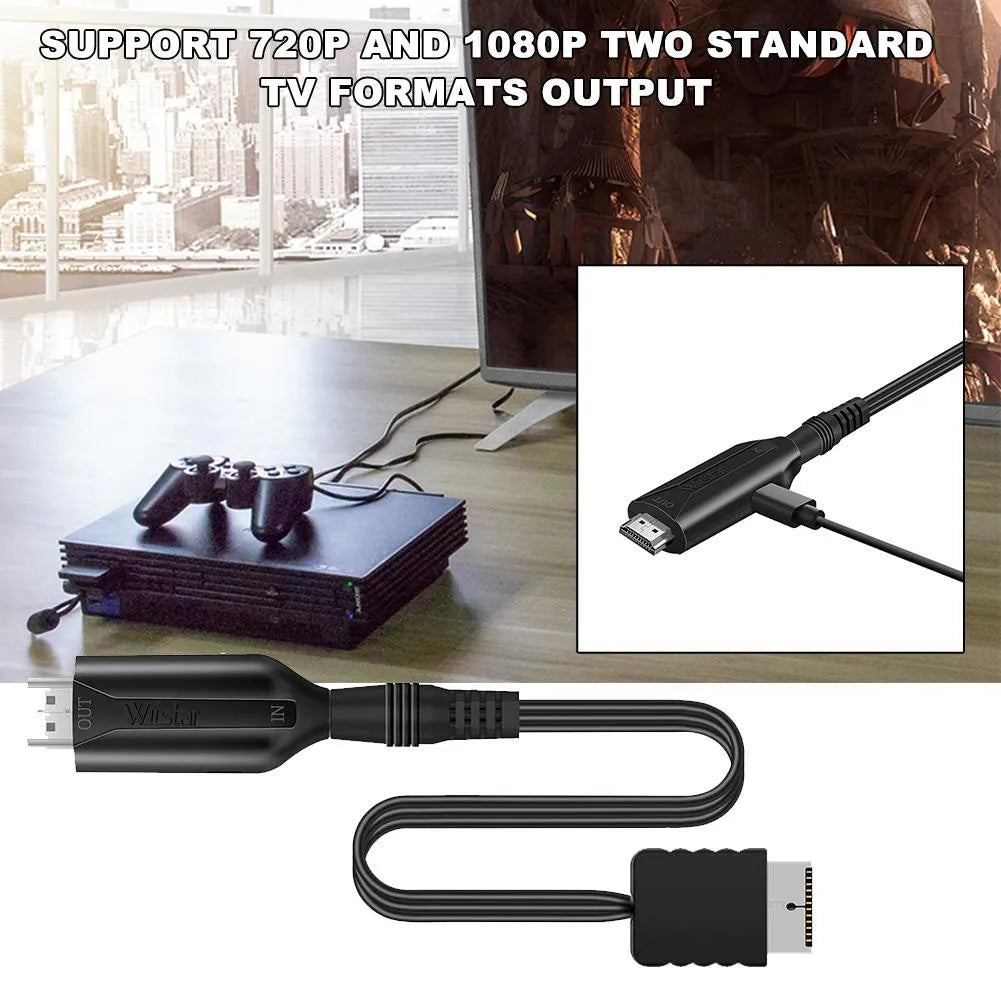For Playstation 2 PS2 to HDMI Compatible Adapter Cable HD RCA AV Prof Hot O3 - Image 3