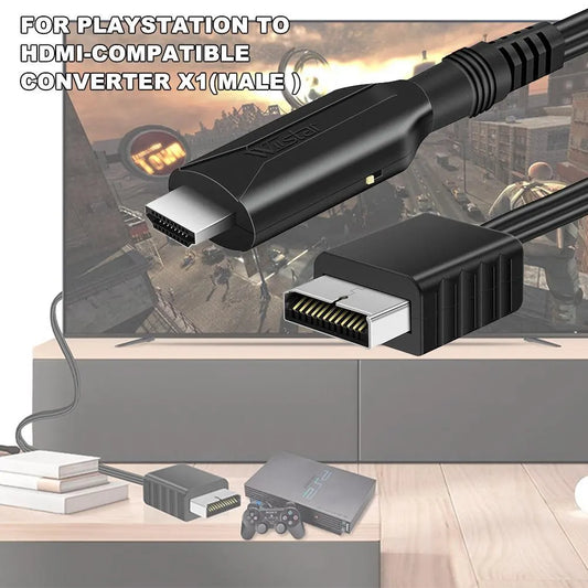 For Playstation 2 PS2 to HDMI Compatible Adapter Cable HD RCA AV Prof Hot O3 - Image 4