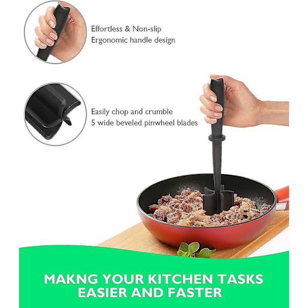 Meat Divider, Minced Beef Chopper, Heat Resistant Meat Divider for Hamburger Mincer, Nylon Chopper for Hamburgers - Image 2