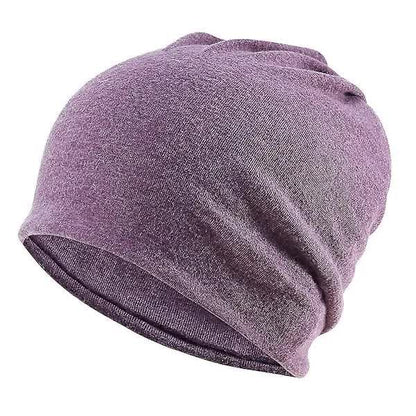 5-Pack Slouchy Baggy Beanies Chemo Hats - Khaki + Black + Grey + Burgundy + Purple - Image 4