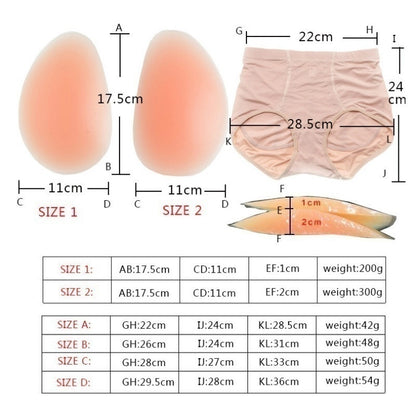 Silicone Insert Enhancer Fake Buttock Panty Hip Lift Black - Perfect Black Black M - Image 4