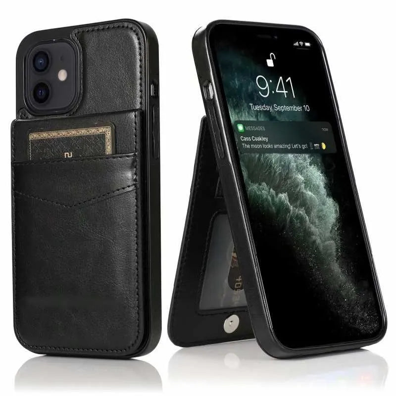 iPhone 13 Mobile Case Card Holder 6CK Retro V3 Black_yux