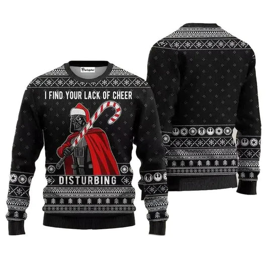 Santa Claus Darth Vader Ugly Christmas Sweater Star Wars The Mandalorian Men's Sweater Autumn Winter Women's Sweatshirt style 2 style 2 style 2 L - Image 4