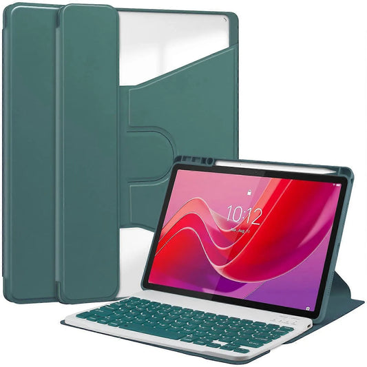 Case for Lenovo Tab M11/Xiaoxin Pad 11 2024 PU+Acrylic Tablet Stand Cover with Bluetooth Keyboard Multicolor Style C Multicolor Style C_max Multicolor Style C