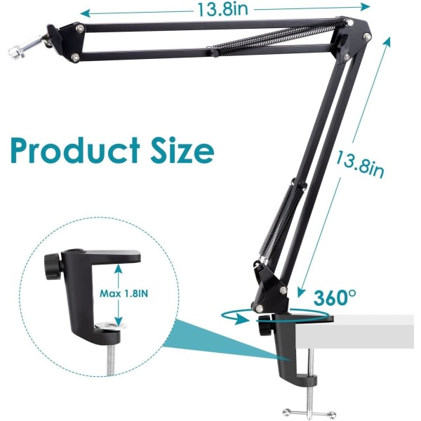 Microphone Stand - Professional Stand for HyperX QuadCast S Condenser Microphone - Image 5