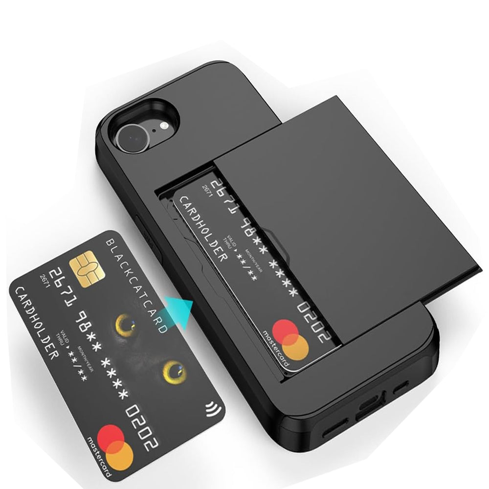 iPhone 16E case with card holder Black Black_yux - Image 2