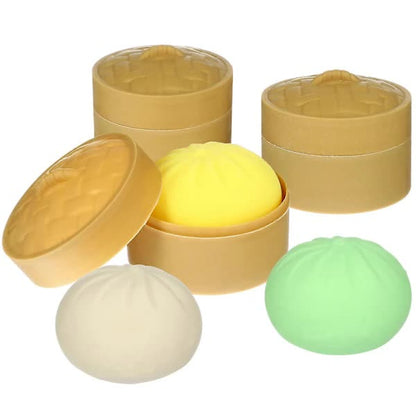 3pcs Dumpling Stress Balls Squeeze Sensory Toys with Steamer Handballs Toys Party Favors - Image 2