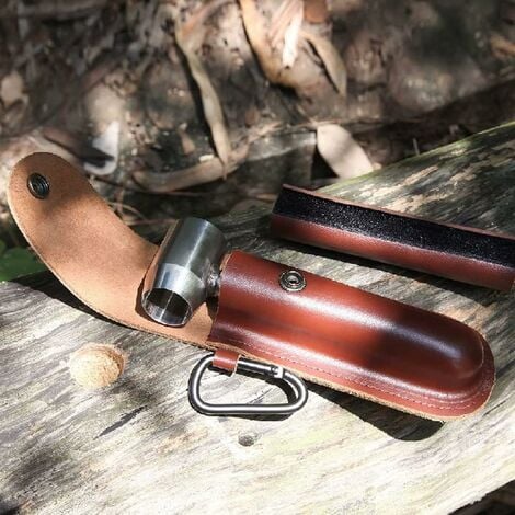 Manual drill, hand drill for woodworking with leather case for bushcraft settlers, woodworking wrench, outdoor wood drill, hole, wood plug - Image 2