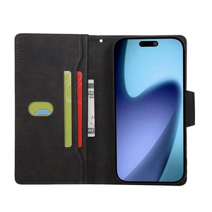 Compatible with iPhone 17 Pro Max Magnetic Leather Wallet Card Holder Black - Image 2
