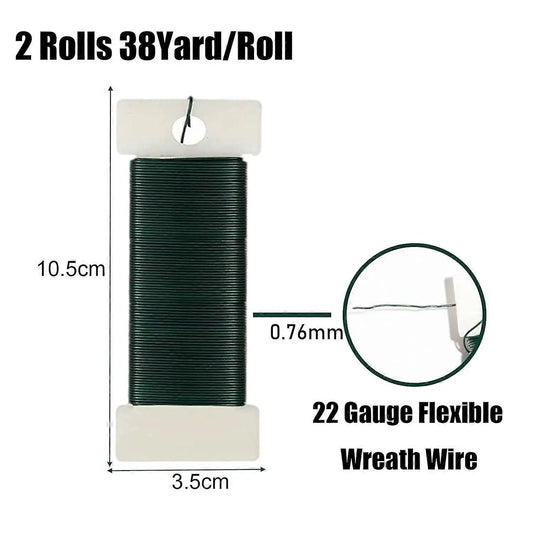 rolls green floral wire for wreath tying, wreath tying wire—yux - Image 2