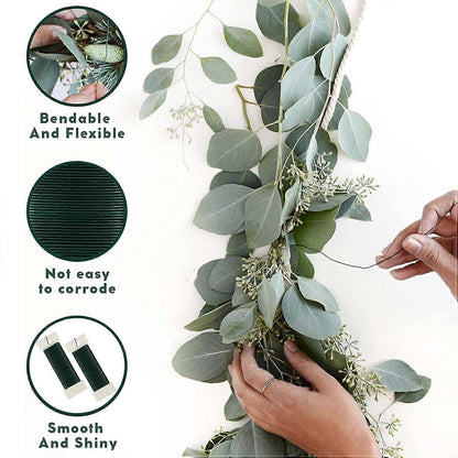rolls green floral wire for wreath tying, wreath tying wire—yux - Image 3