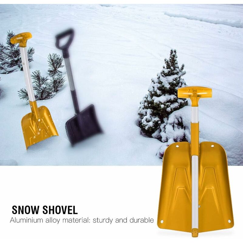 Snow Shovel, Comfortable Handle, Telescopic Snow Shovel Extension, Fine Texture for Outdoor Use (Gold) - Image 5