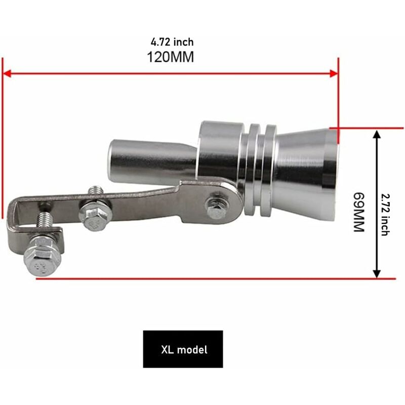 Universal Car Turbo Whistle Simulator, Aluminum Exhaust Whistle, Compatible with 56-85mm Pipe Diameter - Image 2