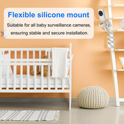Universal Baby Monitor Holder Longer White Flexible Silicone Baby Camera Tripod - Image 2