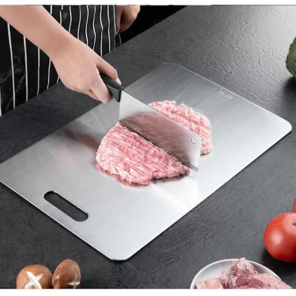 Titanium Cutting Board, Stainless Steel Cutting Board, Double Sided Titanium Compatible with Cutting Meat, Cutting Board Compatible with Fruit, 34x23cm-FD17--FA- - Image 2