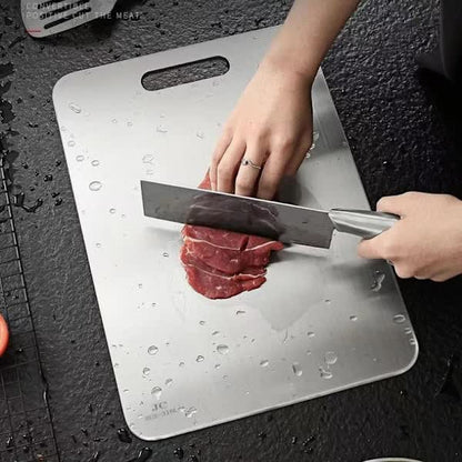 Titanium Cutting Board, Stainless Steel Cutting Board, Double Sided Titanium Compatible with Cutting Meat, Cutting Board Compatible with Fruit, 34x23cm-FD17--FA- - Image 3