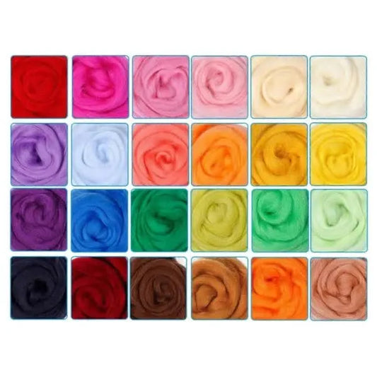 Needle Felting Set, 24 Colors Wool Carded Fleece Felting, Complete Needle Felting - Image 2