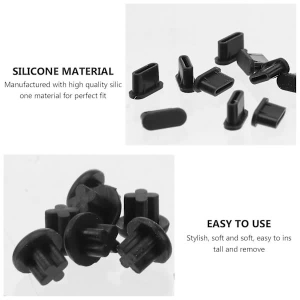 【PP】10 Pairs Small Phone Port Dust Cover Earphone Jack USB C Dust Cover Smartphone Dust Cover USB C Connector - Image 2