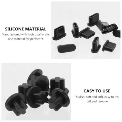 【PP】10 Pairs Small Phone Port Dust Cover Earphone Jack USB C Dust Cover Smartphone Dust Cover USB C Connector - Image 2