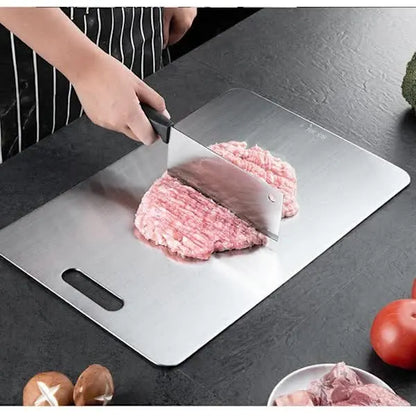 Titanium Cutting Board, Stainless Steel Cutting Board, Double Sided Titanium Compatible with Cutting Meat, Cutting Board Compatible with Fruit, 34x23cm-FD17--FA- - Image 2