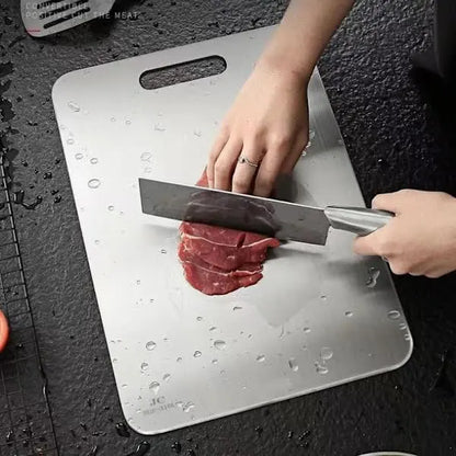 Titanium Cutting Board, Stainless Steel Cutting Board, Double Sided Titanium Compatible with Cutting Meat, Cutting Board Compatible with Fruit, 34x23cm-FD17--FA- - Image 3