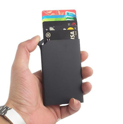 Card Holder Wallet, Men's Minimalist Slim Metal RFID Blocking Contactless Card Protector_ma - Image 2