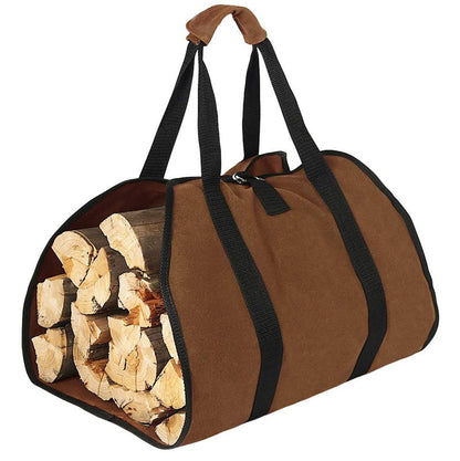 Canvas Firewood Basket, Canvas Firewood Bag, Water-Resistant Firewood Basket, Foldable Firewood Accessories, Perfect for Wood-Burning Stoves, Camping - Image 5