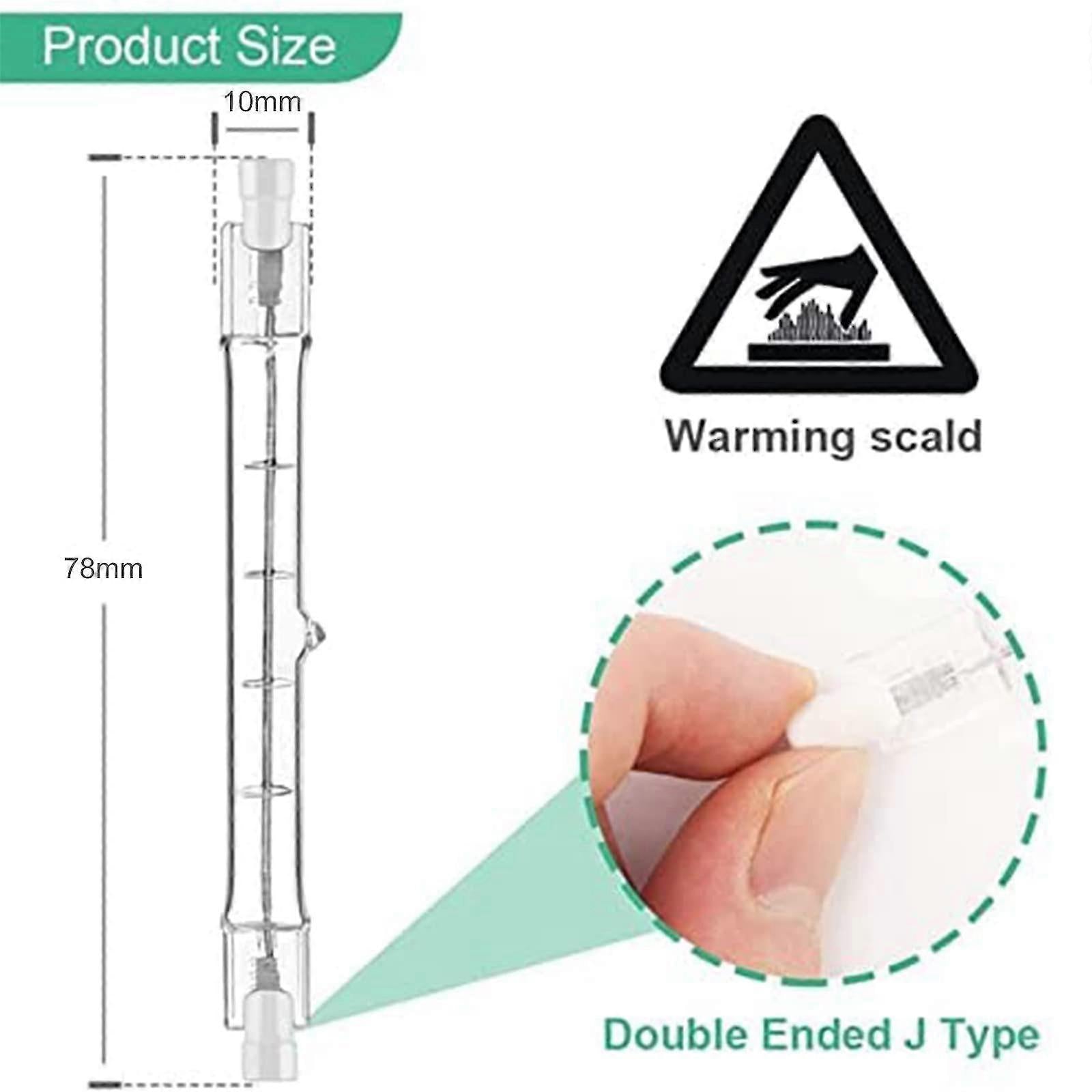 Set of 5 R7s Halogen Bulb 78mm 80w 230v, R7s Halogen Rod 78mm, R7s Halogen Bulb Dimmable Halogen Rod Bulb For Construction Site Floodlights - Image 2
