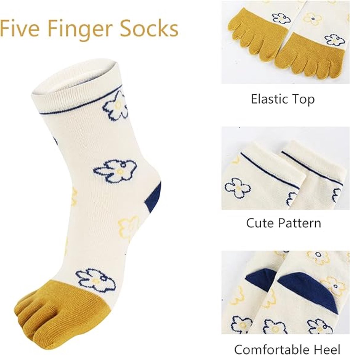pairs - Toe socks - Toe socks - Women's toe socks - Cotton socks - Sports socks - Yoga socks - Image 9