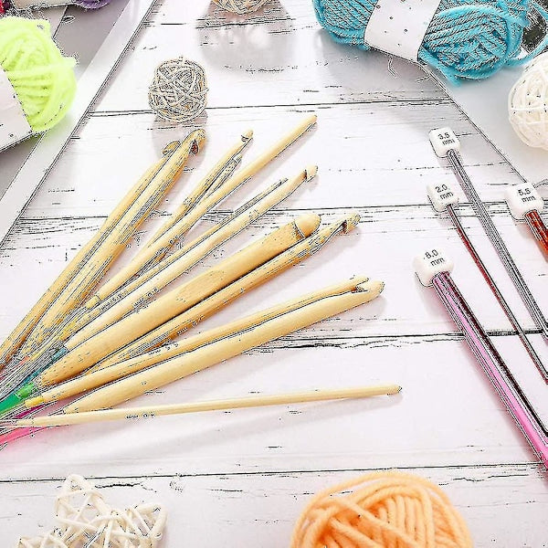 23-piece Tunisian crochet hook set with pearl, carbonized bamboo crochet hook [CO] - Image 5