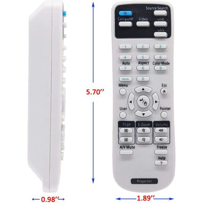 Epson Projector Remote Control Compatible with EB S02 S02H S11 S110 S11H S12 W01 W02 W12 X02 X11 X11H X12 X14 X15 420 425W 430 435W 470 475W 480 485 - Image 2