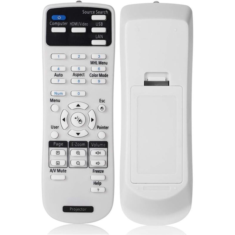 Epson Projector Remote Control Compatible with EB S02 S02H S11 S110 S11H S12 W01 W02 W12 X02 X11 X11H X12 X14 X15 420 425W 430 435W 470 475W 480 485 - Image 3