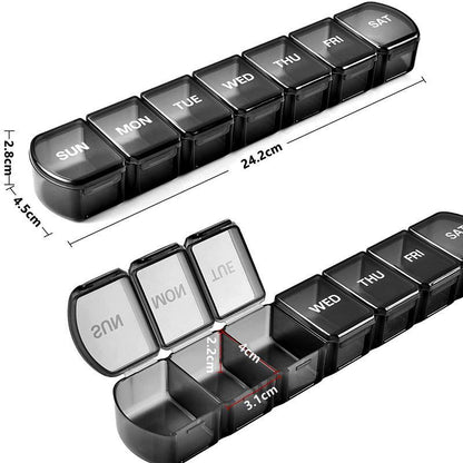 Medicine dispenser for 1 week with large compartments black - Image 2