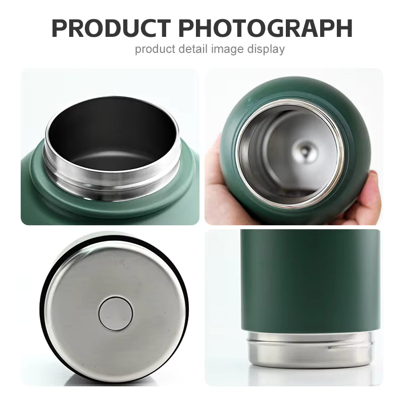 Pawstock 3-in-1 Insulated Dog Water Bottle with Dual Bowls – 1L Stainless Steel Travel Bottle - Navy - Image 5