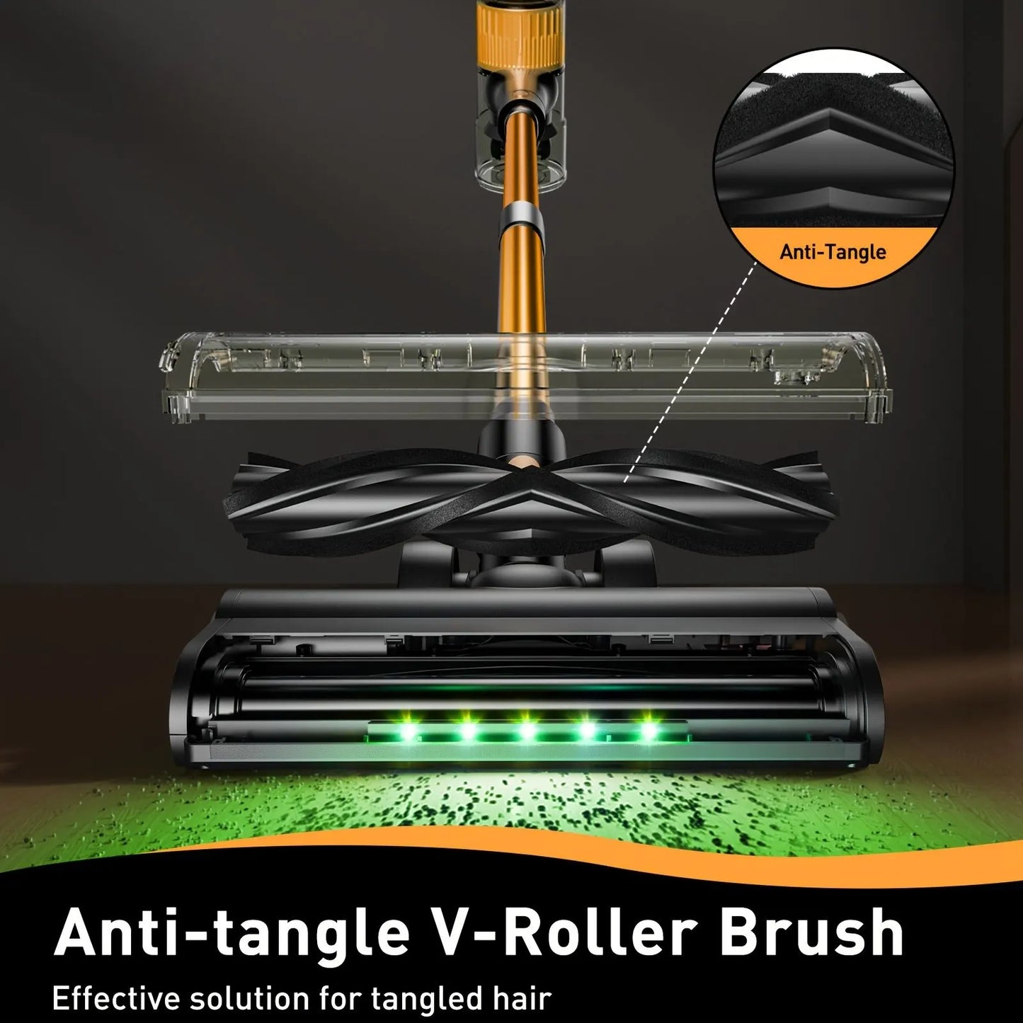 Cordless Vacuum Cleaner, 55Kpa Powerful Suction，8-in-1 Powerful Stick Vacuum Cleaner with Anti-tangle Brush And Upgraded Green Light, 2200mAh. 45 Minute Run Time Rechargeable Lightweight Vacuum Cleaner for Hardwood Floors, Carpets And Pet Hair. - Image 7