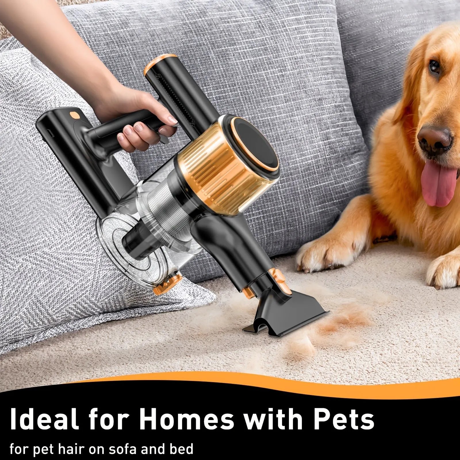 Cordless Vacuum Cleaner, 55Kpa Powerful Suction，8-in-1 Powerful Stick Vacuum Cleaner with Anti-tangle Brush And Upgraded Green Light, 2200mAh. 45 Minute Run Time Rechargeable Lightweight Vacuum Cleaner for Hardwood Floors, Carpets And Pet Hair. - Image 8