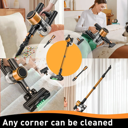 Cordless Vacuum Cleaner, 55Kpa Powerful Suction，8-in-1 Powerful Stick Vacuum Cleaner with Anti-tangle Brush And Upgraded Green Light, 2200mAh. 45 Minute Run Time Rechargeable Lightweight Vacuum Cleaner for Hardwood Floors, Carpets And Pet Hair. - Image 9