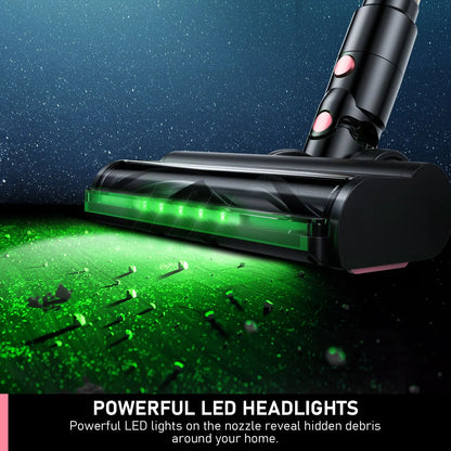 Cordless Vacuum Cleaner, 8 in 1 Powerful Suction Lightweight Vacuum Cleaner for Home, 55Kpa Powerful Suction，LED Display, 3 Suction Modes, 45Mins Detachable Battery Vacuum for Hard Floor Carpet Pet Hair - Image 4