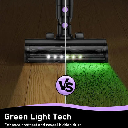 Cordless Vacuum Cleaner, 10 in 1 Stick Vacuum with Powerful Suction, Hose, Green LED Light, Anti-Tangle Brush, 55Kpa Lightweight Rechargeable Vacuum Cleaner for Home, Hardwood Floors, Carpets, Pet Hair. - Image 4