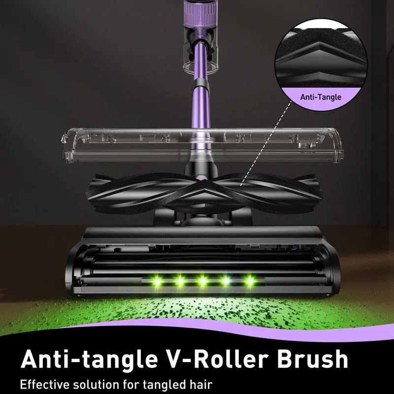 Cordless Vacuum Cleaner, 10 in 1 Stick Vacuum with Powerful Suction, Hose, Green LED Light, Anti-Tangle Brush, 55Kpa Lightweight Rechargeable Vacuum Cleaner for Home, Hardwood Floors, Carpets, Pet Hair. - Image 5