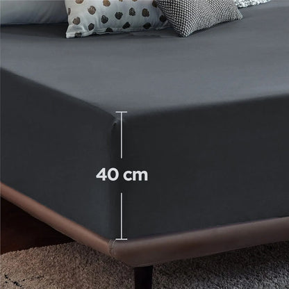 2000TC Hotel Quality Fitted Sheets - 2 Piece Fitted Sheets  -Breathable Bedding - Wrinkle, Fade, Stain Resistant- 16inch/40cm Deep Pocket Fitted Bed Sheets-Wrinkle and Fade Resistant,(Dark gray,King) - Image 5