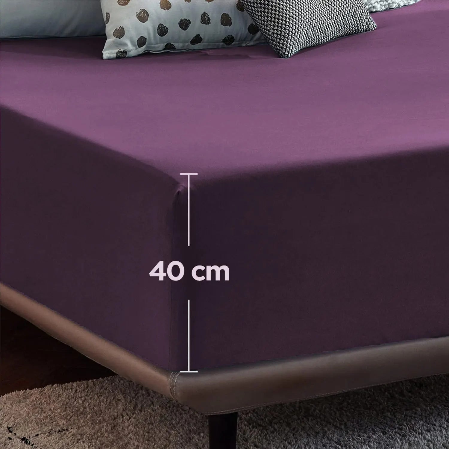 2000TC Hotel Quality Fitted Sheets - 2 Piece Fitted Sheets  -Breathable Bedding - Wrinkle, Fade, Stain Resistant- 16inch/40cm Deep Pocket Fitted Bed Sheets-Wrinkle and Fade Resistant,(Purple,King) - Image 5