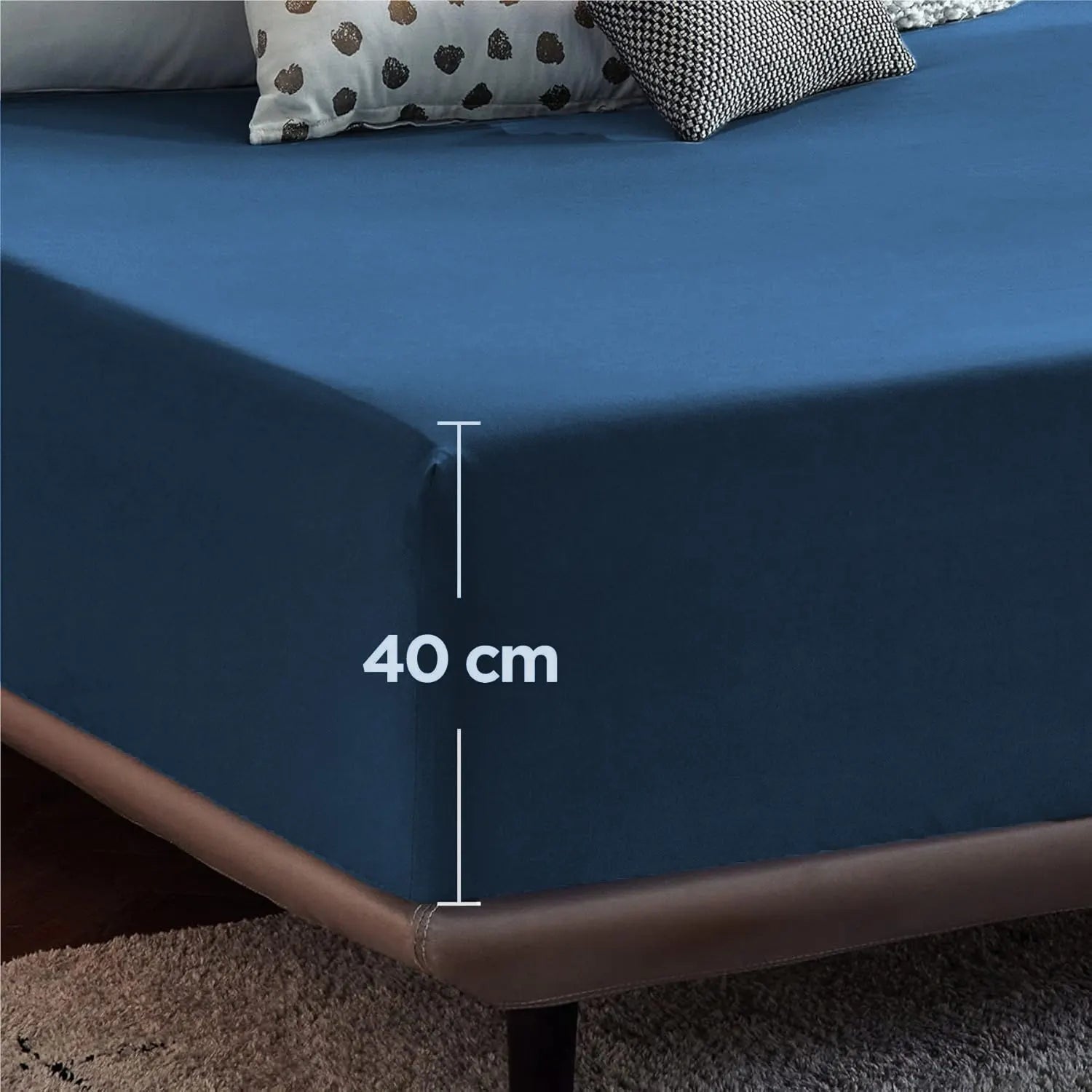 2000TC Hotel Quality Fitted Sheets - 2 Piece Fitted Sheets  -Breathable Bedding - Wrinkle, Fade, Stain Resistant- 16inch/40cm Deep Pocket Fitted Bed Sheets-Wrinkle and Fade Resistant,(Royal blue,Queen) - Image 5