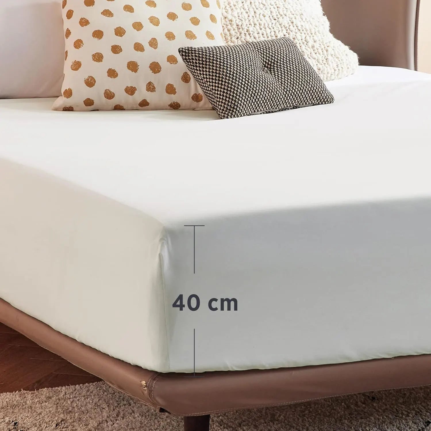 2000TC Hotel Quality Fitted Sheets - 2 Piece Fitted Sheets  -Breathable Bedding - Wrinkle, Fade, Stain Resistant- 16inch/40cm Deep Pocket Fitted Bed Sheets-Wrinkle and Fade Resistant,(White,Single) - Image 3
