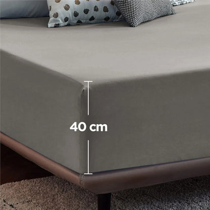 2000TC Hotel Quality Fitted Sheets - 2 Piece Fitted Sheets  -Breathable Bedding - Wrinkle, Fade, Stain Resistant- 16inch/40cm Deep Pocket Fitted Bed Sheets-Wrinkle and Fade Resistant,(Grey,Single) - Image 5