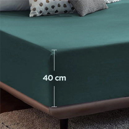 2000TC Hotel Quality Fitted Sheets - 2 Piece Fitted Sheets  -Breathable Bedding - Wrinkle, Fade, Stain Resistant- 16inch/40cm Deep Pocket Fitted Bed Sheets-Wrinkle and Fade Resistant,(Biscay blue,Single) - Image 5