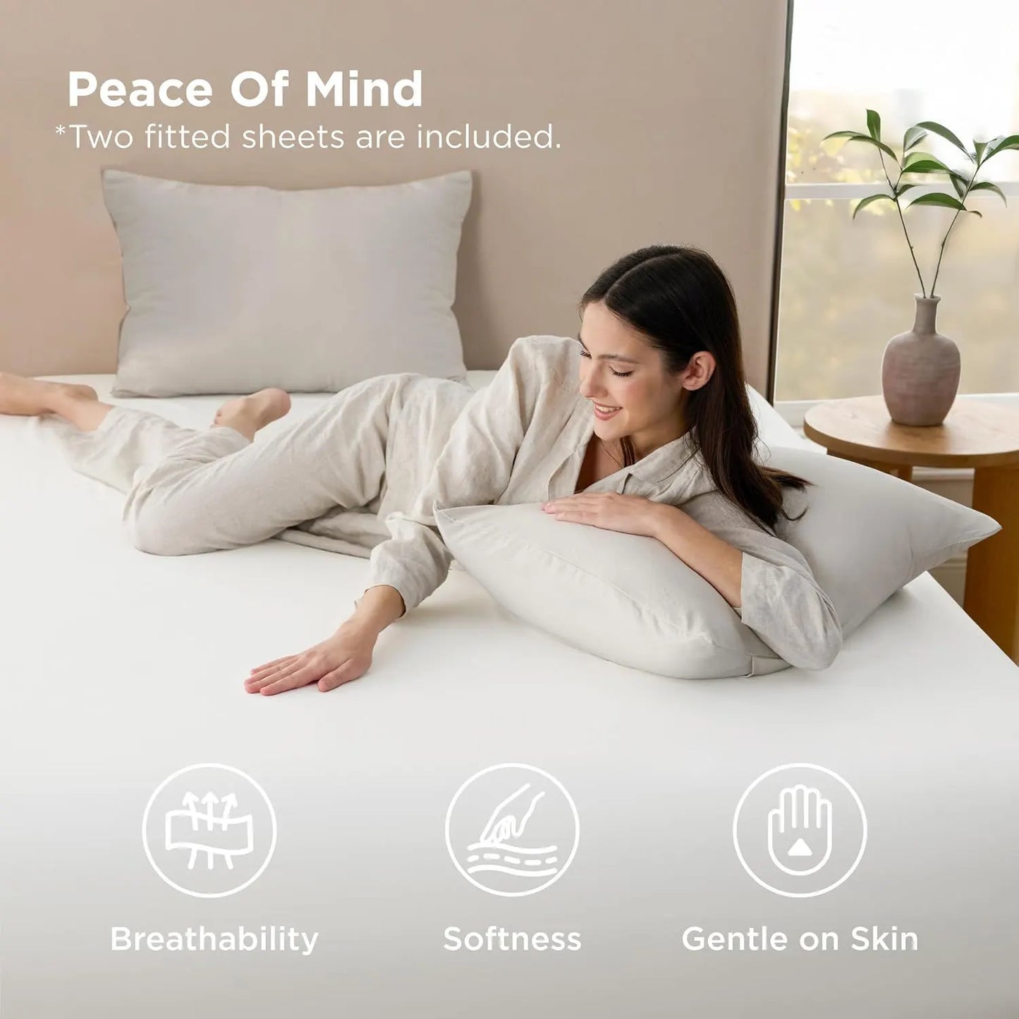 2000TC Hotel Quality Fitted Sheets - 2 Piece Fitted Sheets  -Breathable Bedding - Wrinkle, Fade, Stain Resistant- 16inch/40cm Deep Pocket Fitted Bed Sheets-Wrinkle and Fade Resistant,(White,Super King) - Image 6