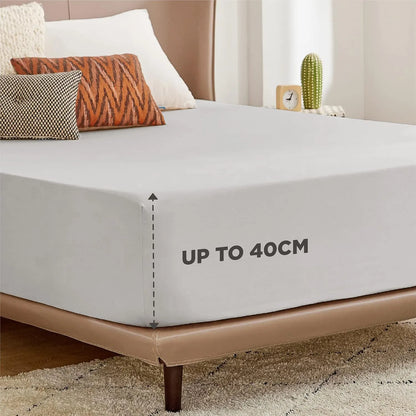 2000TC Hotel Quality Fitted Sheets - 2 Piece Fitted Sheets  -Breathable Bedding - Wrinkle, Fade, Stain Resistant- 16inch/40cm Deep Pocket Fitted Bed Sheets-Wrinkle and Fade Resistant,(Silver-gray,Super King) - Image 6