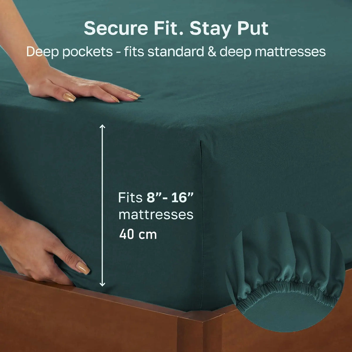 Hotel Quality Fitted sheets - 2 Piece Fitted sheets  -Breathable Bedding - Wrinkle, Fade, Stain Resistant- 26inch/40cm Deep Pocket Fitted Bed Sheet-Wrinkle and Fade Resistant,(Biscay blue,Double) - Image 3