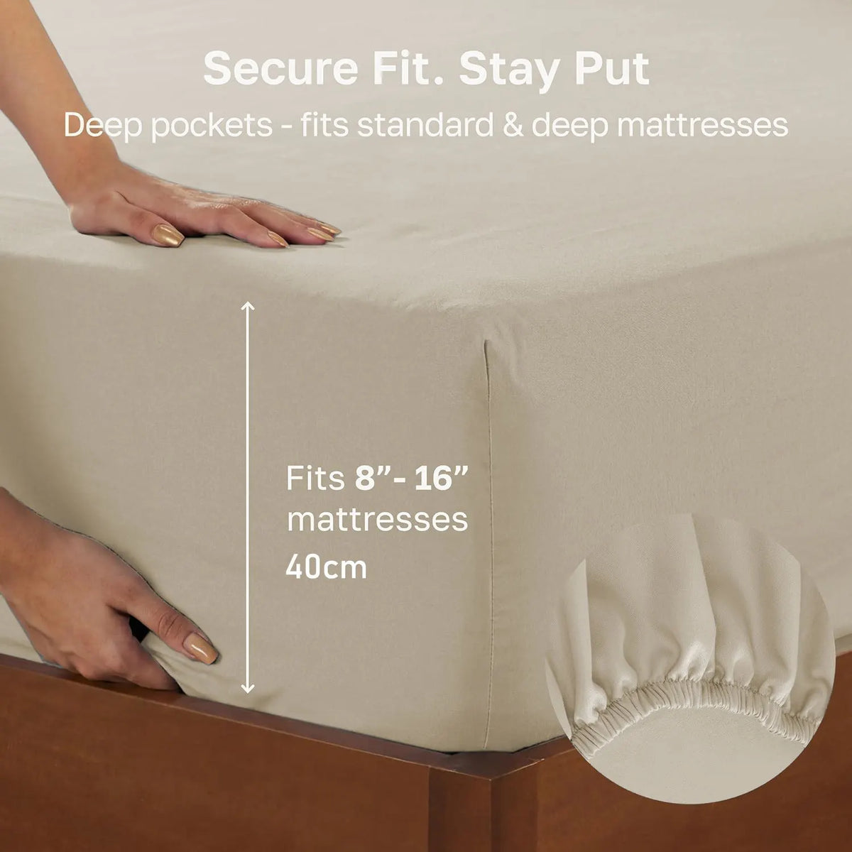 Hotel Quality Fitted sheets - 2 Piece Fitted sheets  -Breathable Bedding - Wrinkle, Fade, Stain Resistant- 26inch/40cm Deep Pocket Fitted Bed Sheet-Wrinkle and Fade Resistant,(Cream White,King) - Image 3